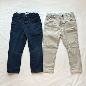 Mayoral Set of 2 Chinos - Stone + Navy - Size 2T